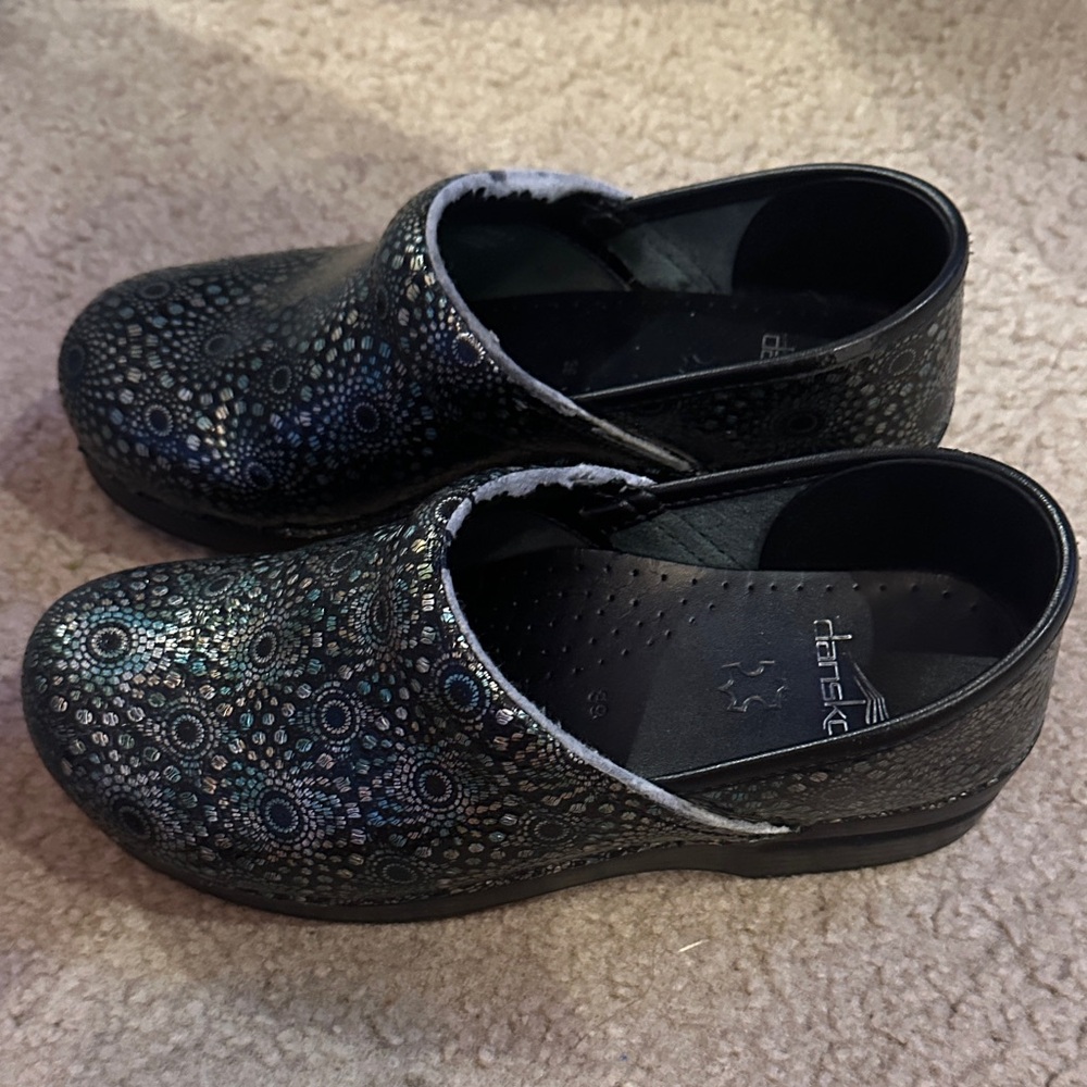 Dansko Multicolor Patterned Clogs